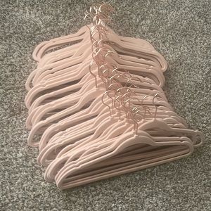 Pink rose gold velvet hangers